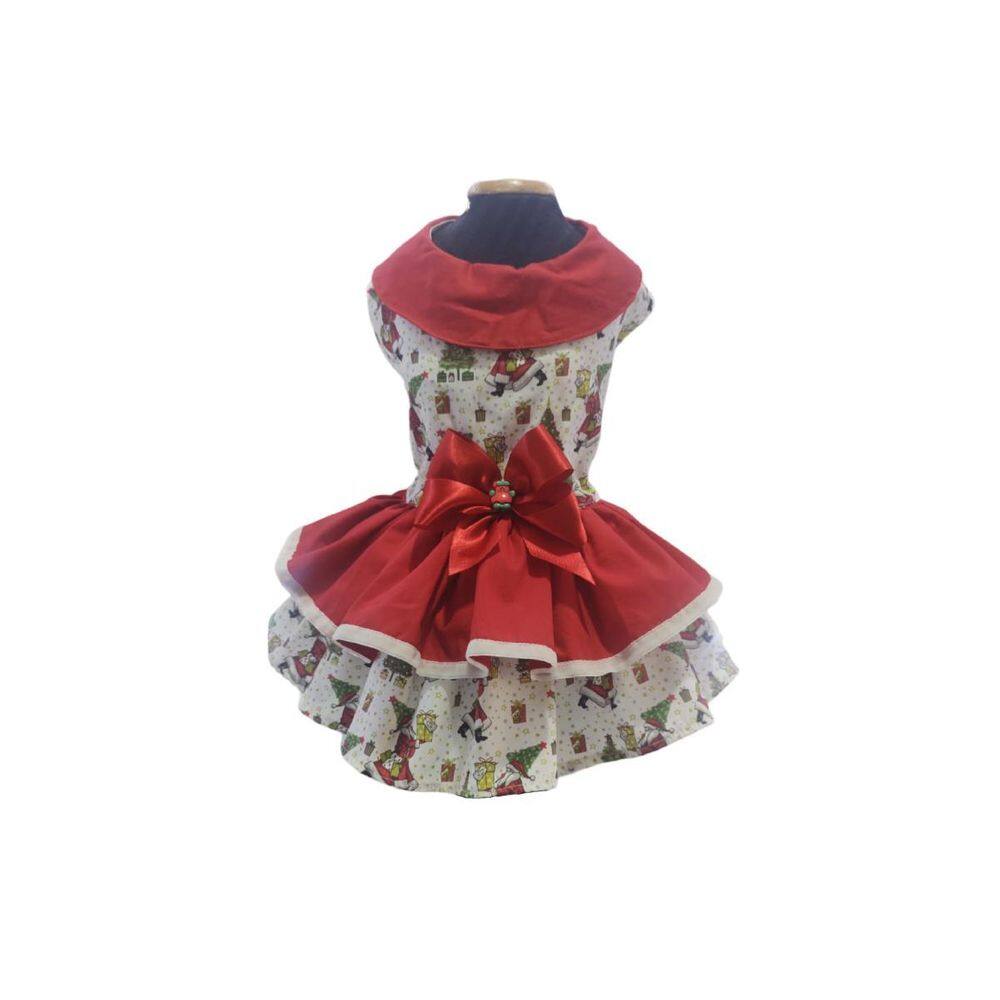 Vestido Pet Jardineira Temático Natal Feliz Para Cães Tam 6