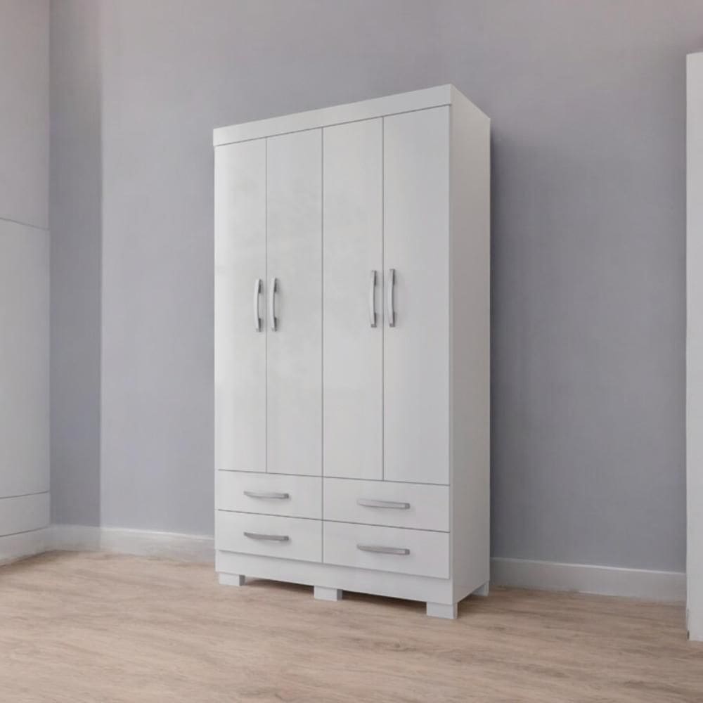 Roupeiro Parma 04 Portas e 04 Gavetas Branco