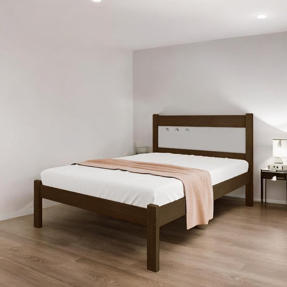 Cama Casal Sofisticada Berli Malbec e Off White