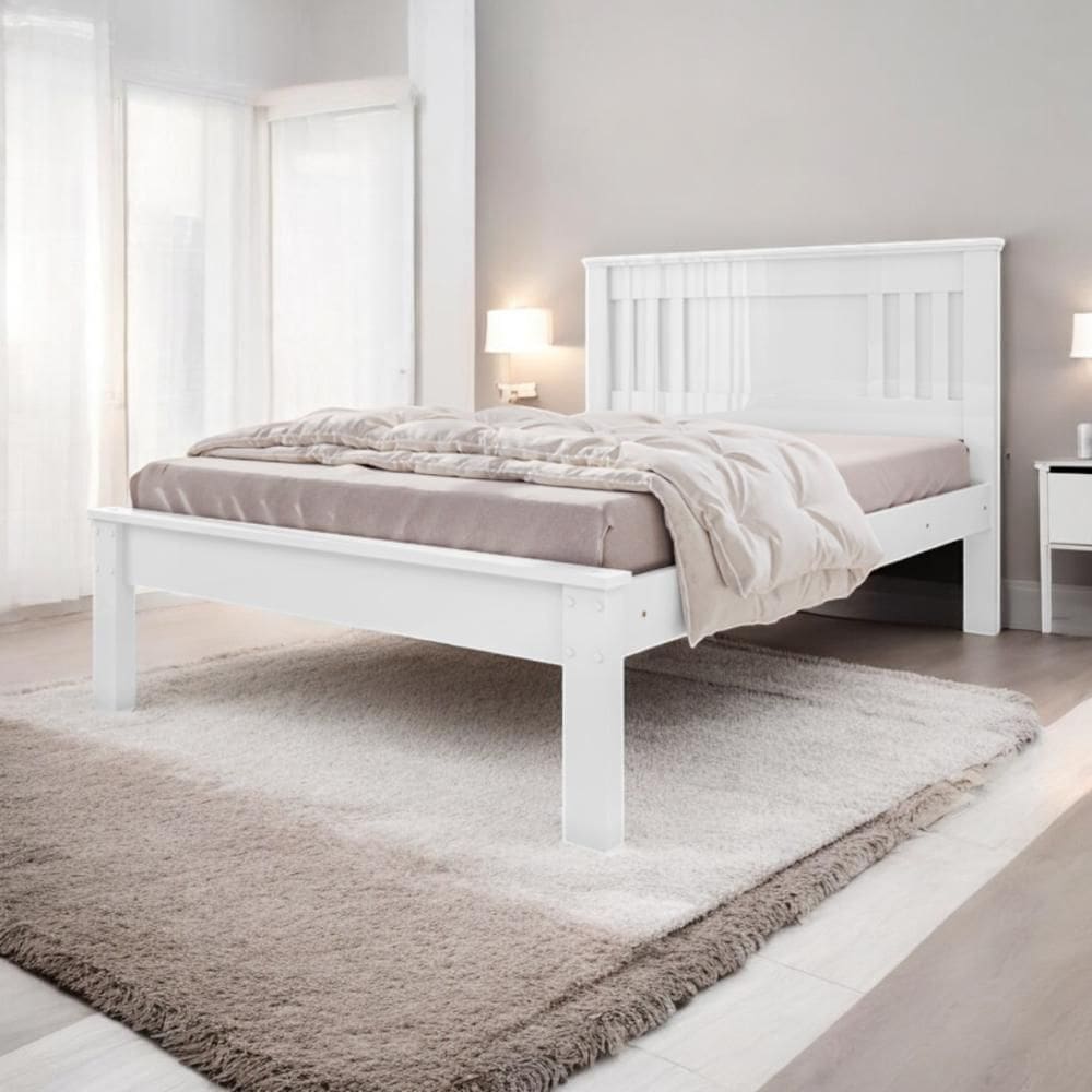 Cama Casal Aconchegante e Moderna Violeta Branca