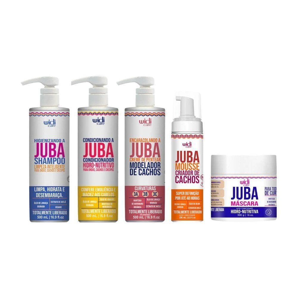 Kit Widi Care Juba Cond+Sh+Cr Pentear+Másc Hidro+Mousse