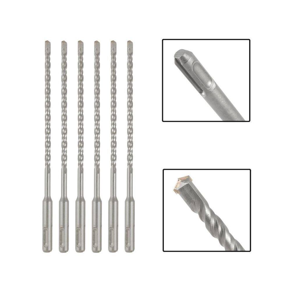 Jogo 6 Brocas Sds Plus 6X160 Mm Aço Carbono Tungstênio