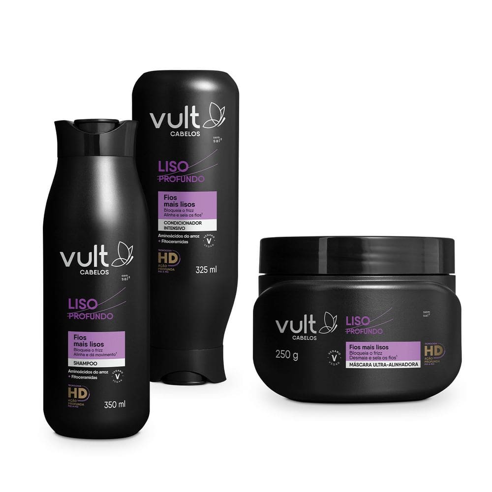 Kit Vult Cabelos Liso Profundo (3 Produtos)