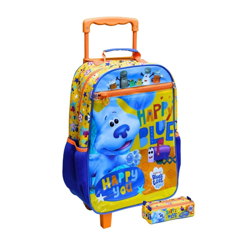 Kit Escolar Mochila De Rodas + Estojo Dog Blue