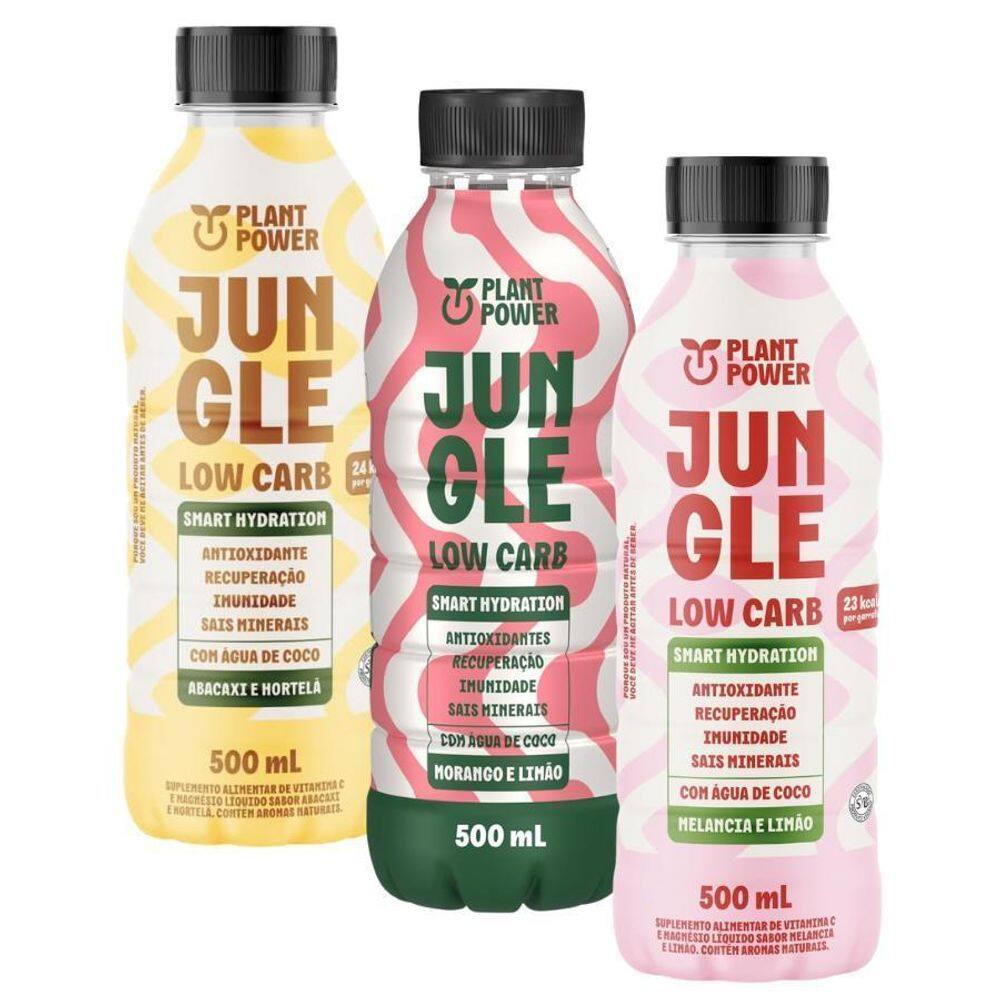 3 Isotônicos Jungle 500Ml Low Carb Zero Açúcar Sabores
