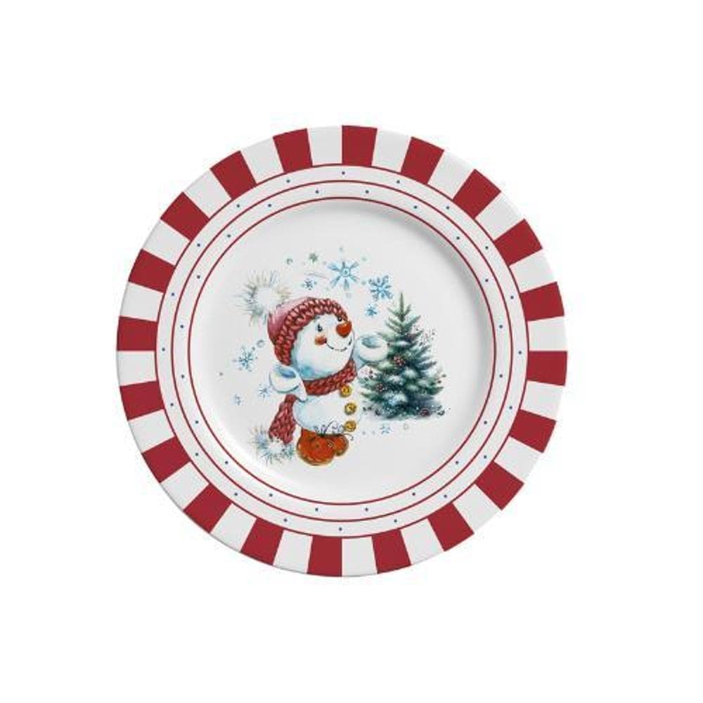 Conjunto Com 6 Pratos De Sobremesa Cute Christmas 21Cm