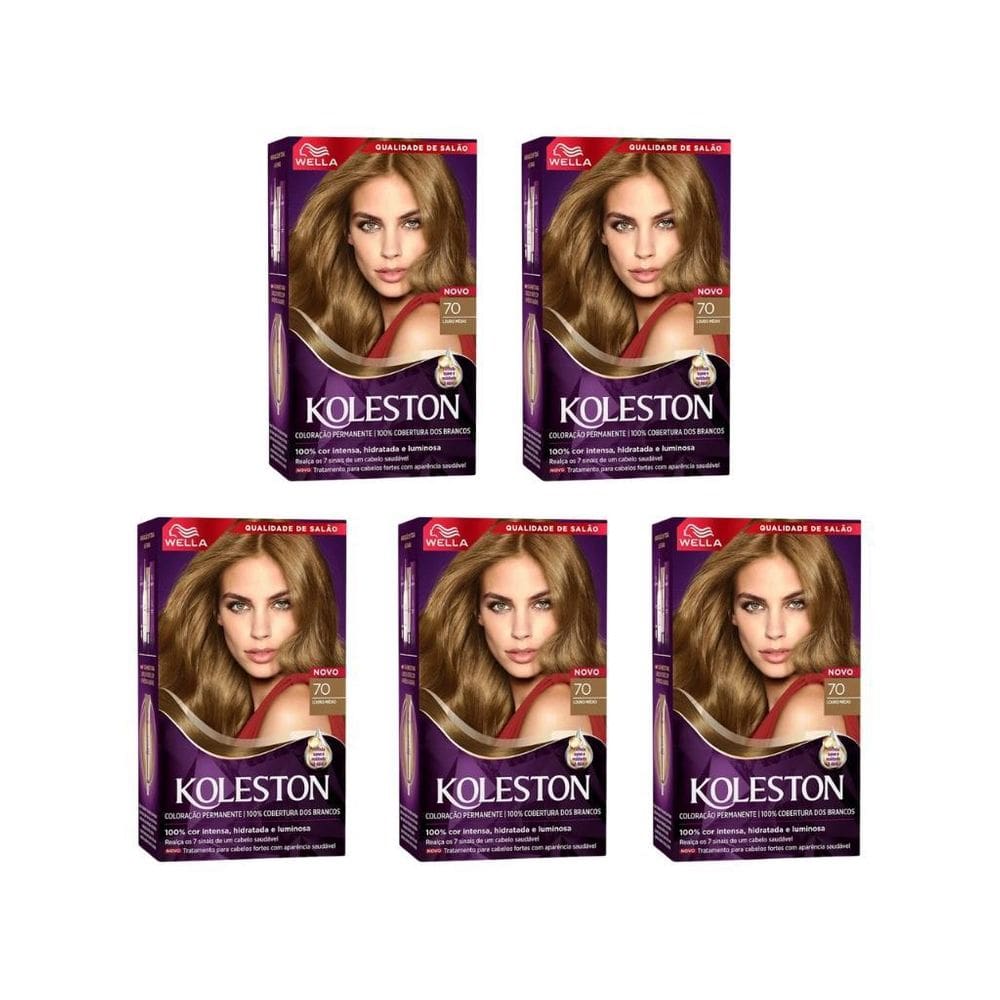 Coloraçao Koleston 70 Louro Medio-Kit C/5Un