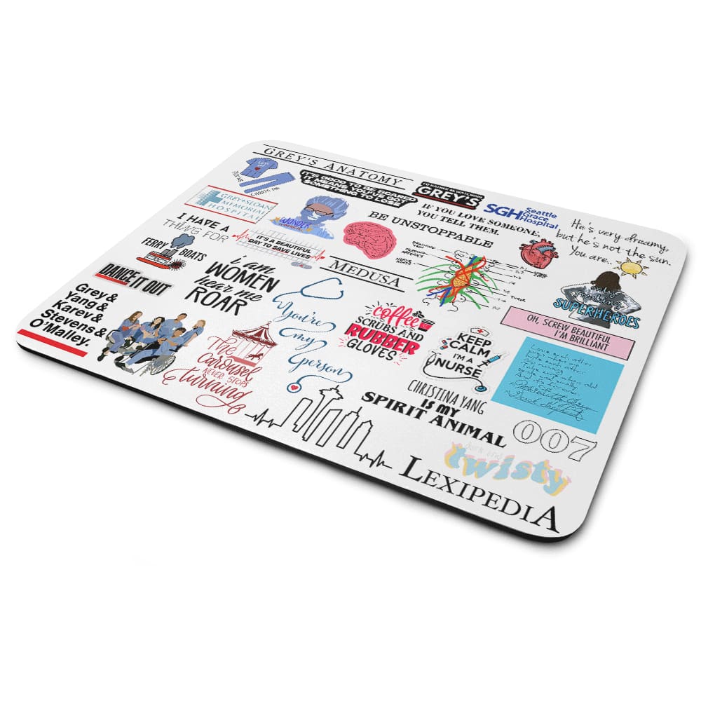 Mouse Pad Geek Icons Moments White - Grey`s Anatomy