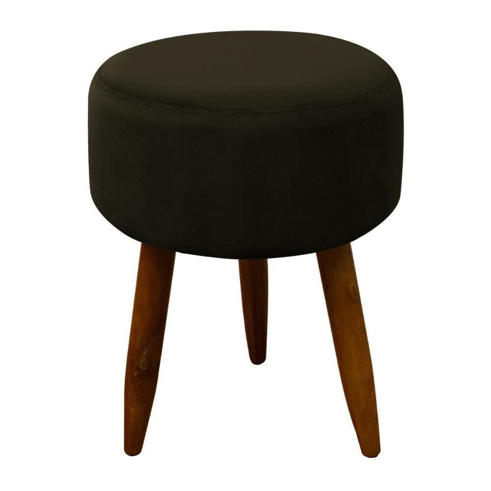 Puff Decorativo Redondo Pé Palito Herrero Marrom