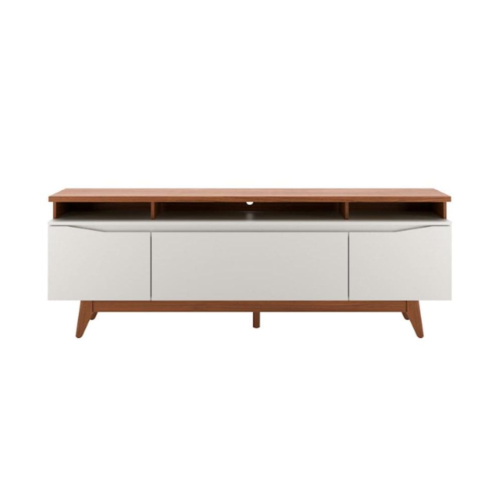 Rack para TV até 75 Polegadas Flynt Off White e Canela 184 cm