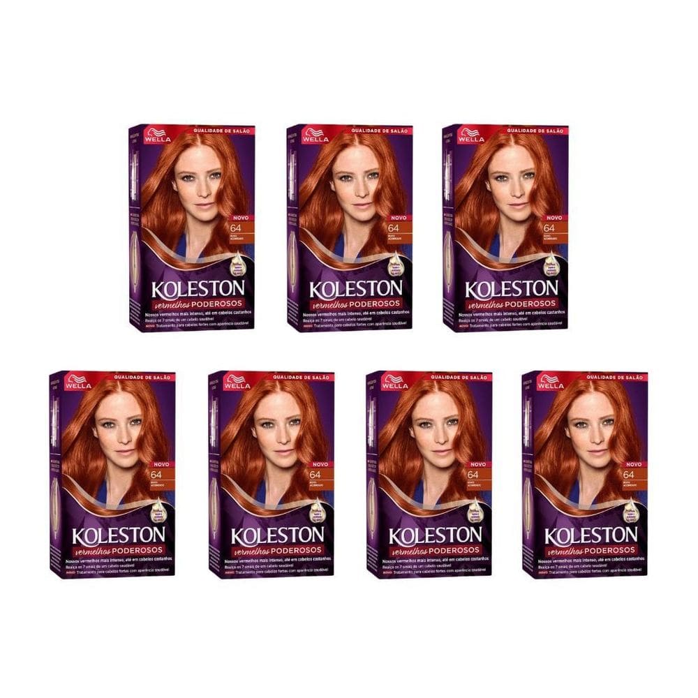 Coloraçao Koleston 64 Acaju Acobreado-Kit C/7Un