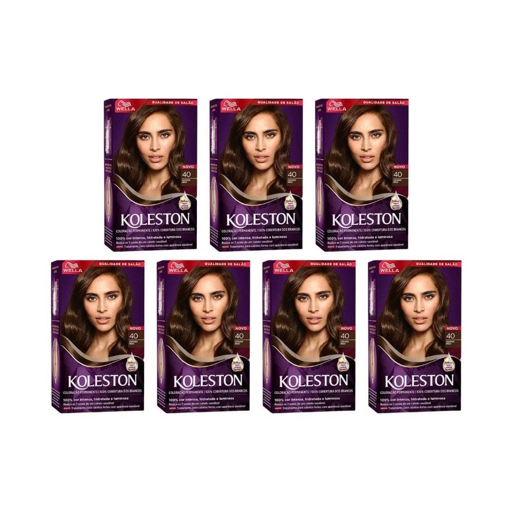 Coloraçao Koleston 40 Castanho Medio - Kit C/7Un