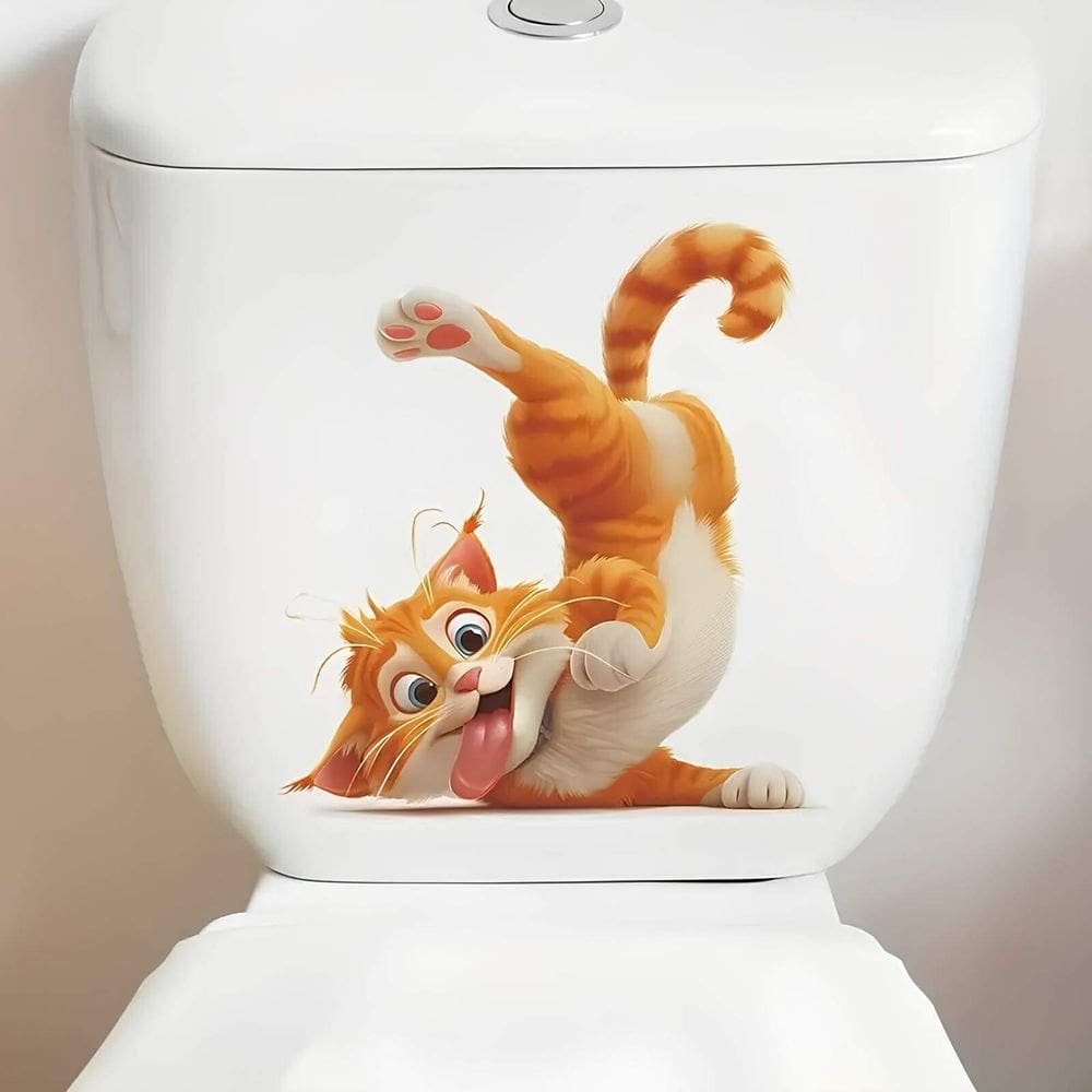 Adesivo Para Vaso Sanitário Gato Engraçado