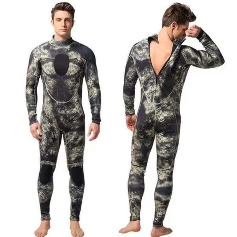 Roupa De Mergulho Neoprene 3Mm Camuflada Pesca Rio Mar - L