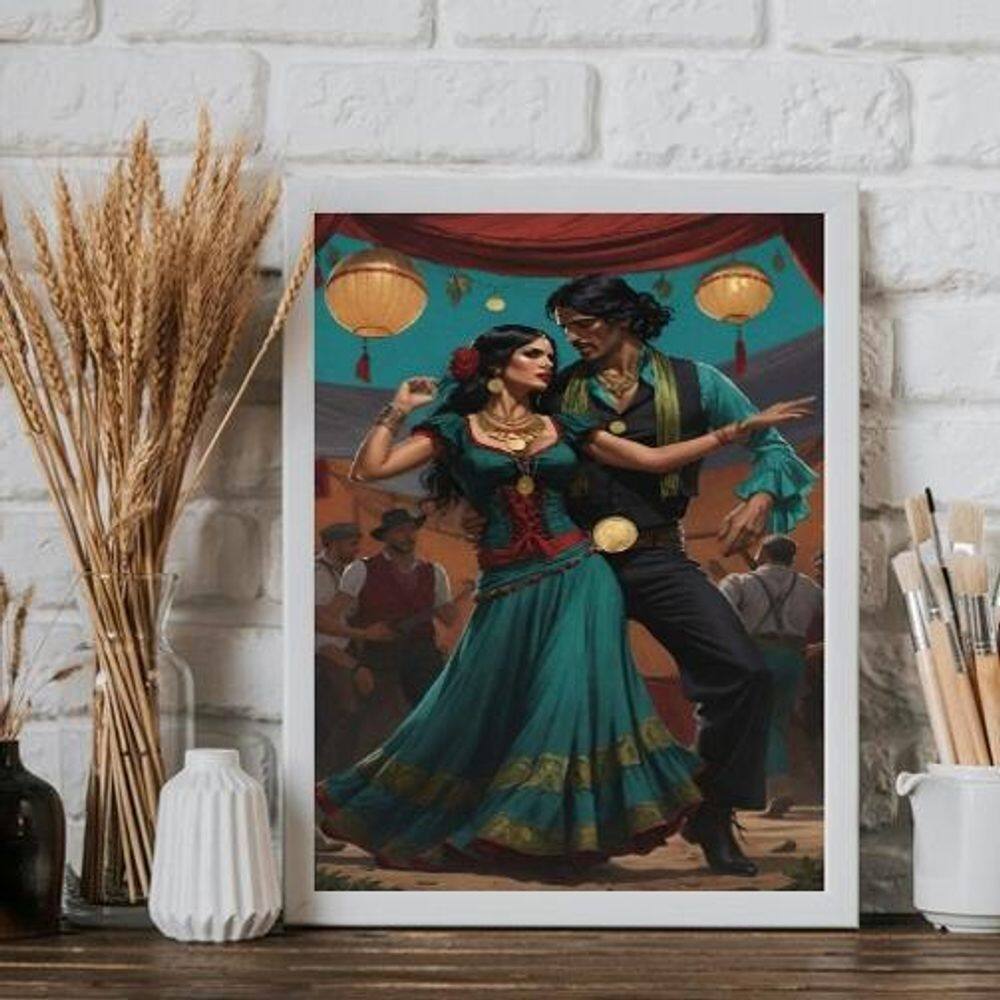 Quadro Ciganos Wladimir E Esmeralda 33X24Cm