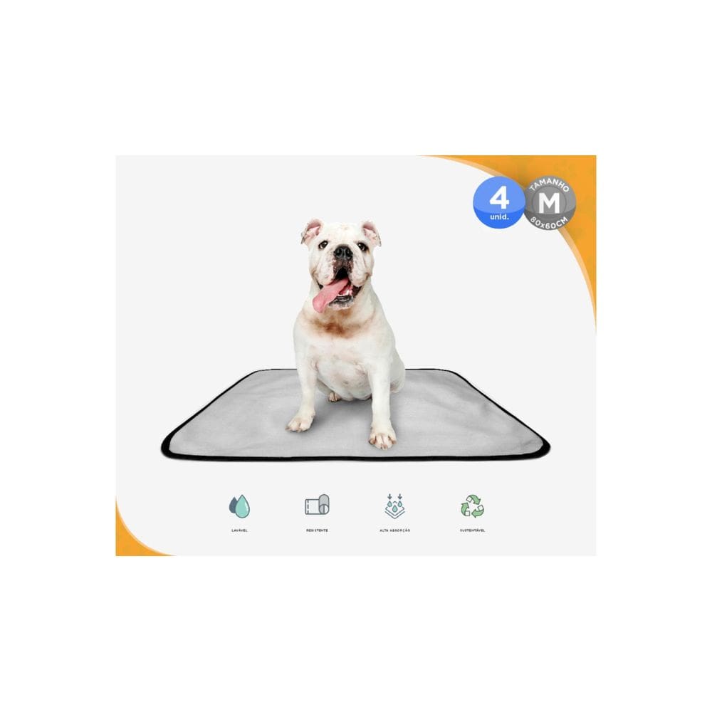 Kit Tapetes Higiênico Lavável Super Absorção, 4 M, 60X80 Cm