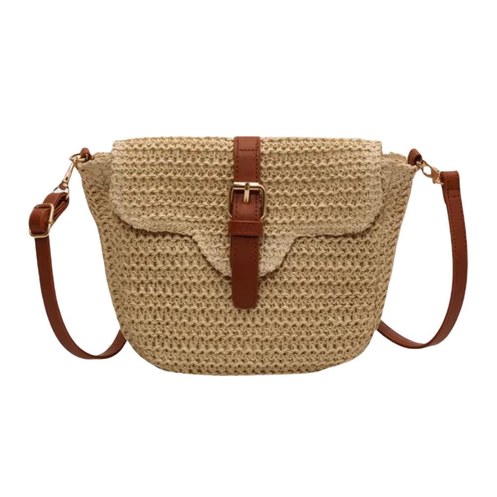 Bolsa Chic De Palha Com Alça Lateral - Bege