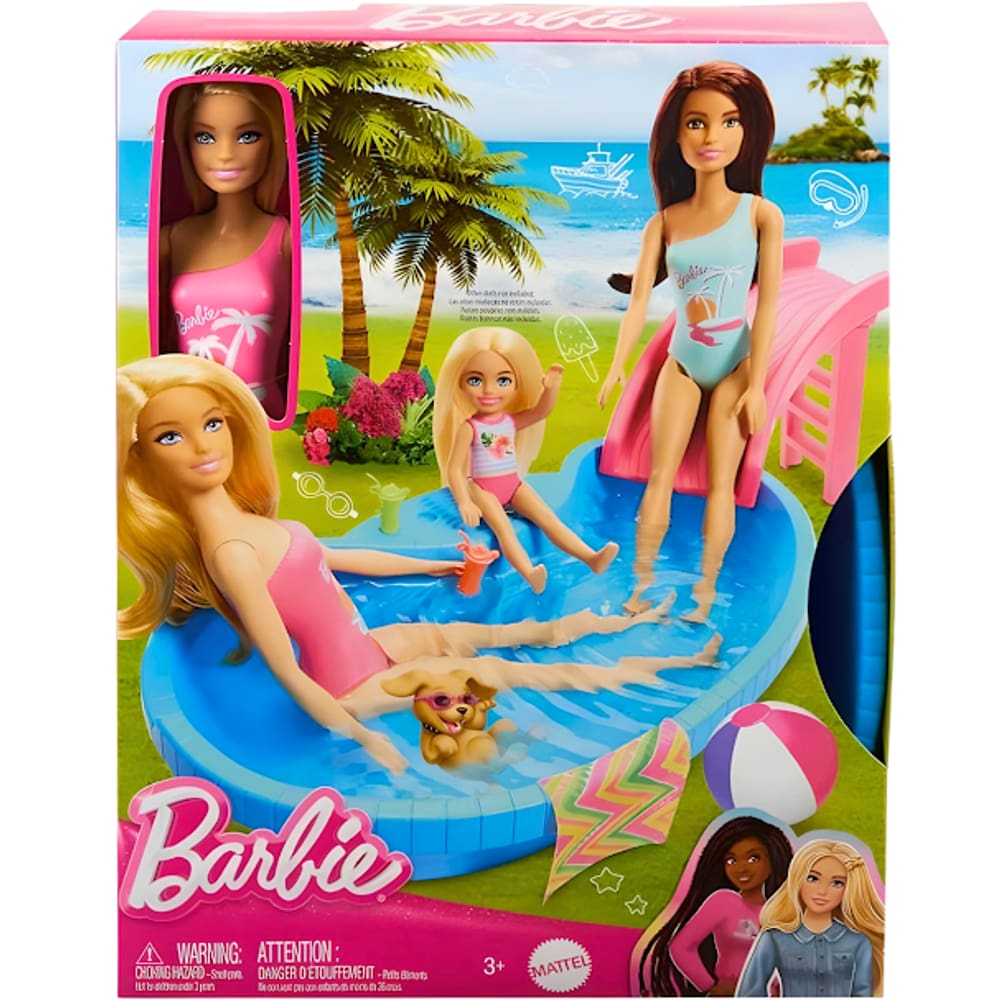 Barbie Estate Piscina Glam Com Boneca Loira HRJ74 Mattel