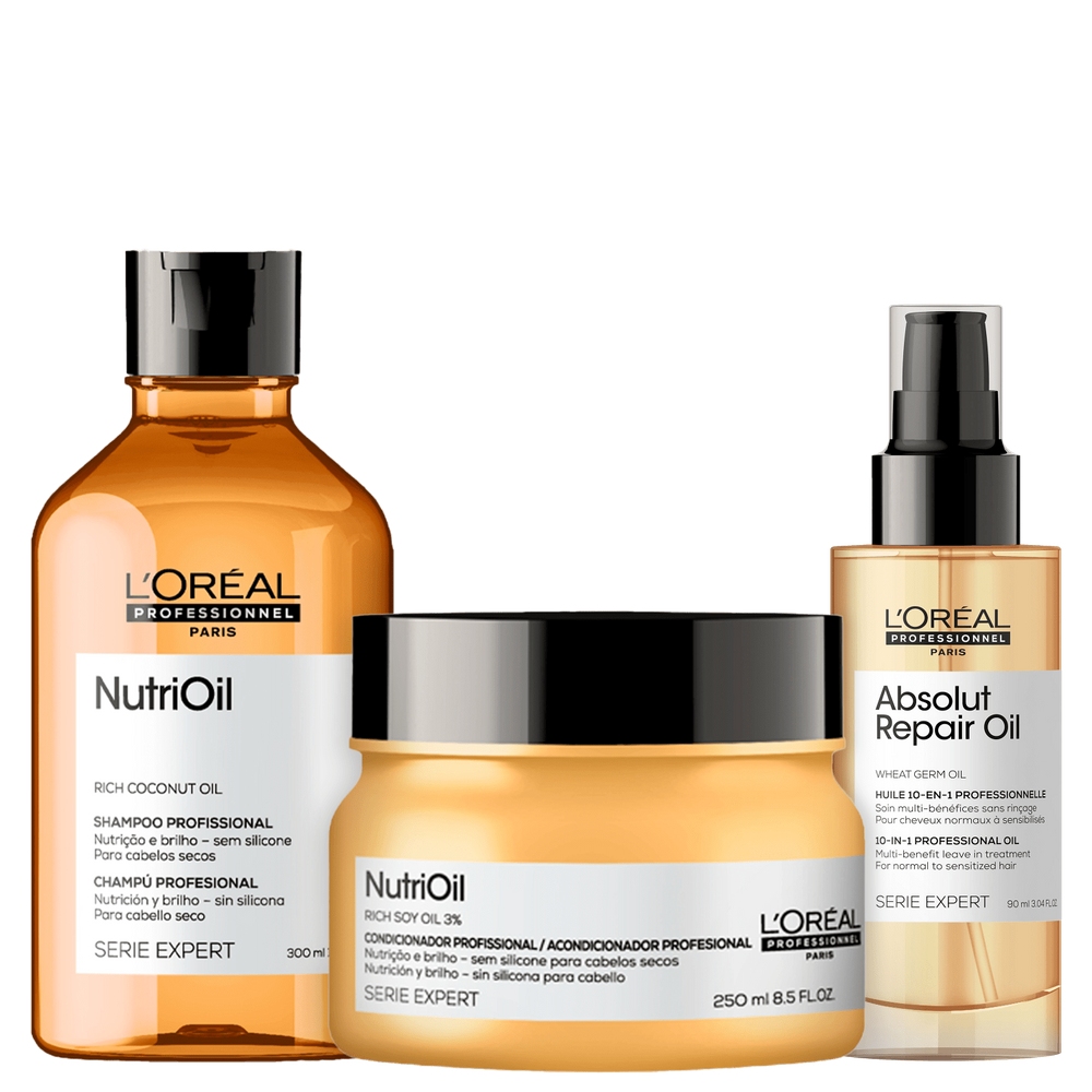 Kit L`Oréal Professionnel Serie Expert Absolut Repair Oil NutriOil Trio (3 Produtos)