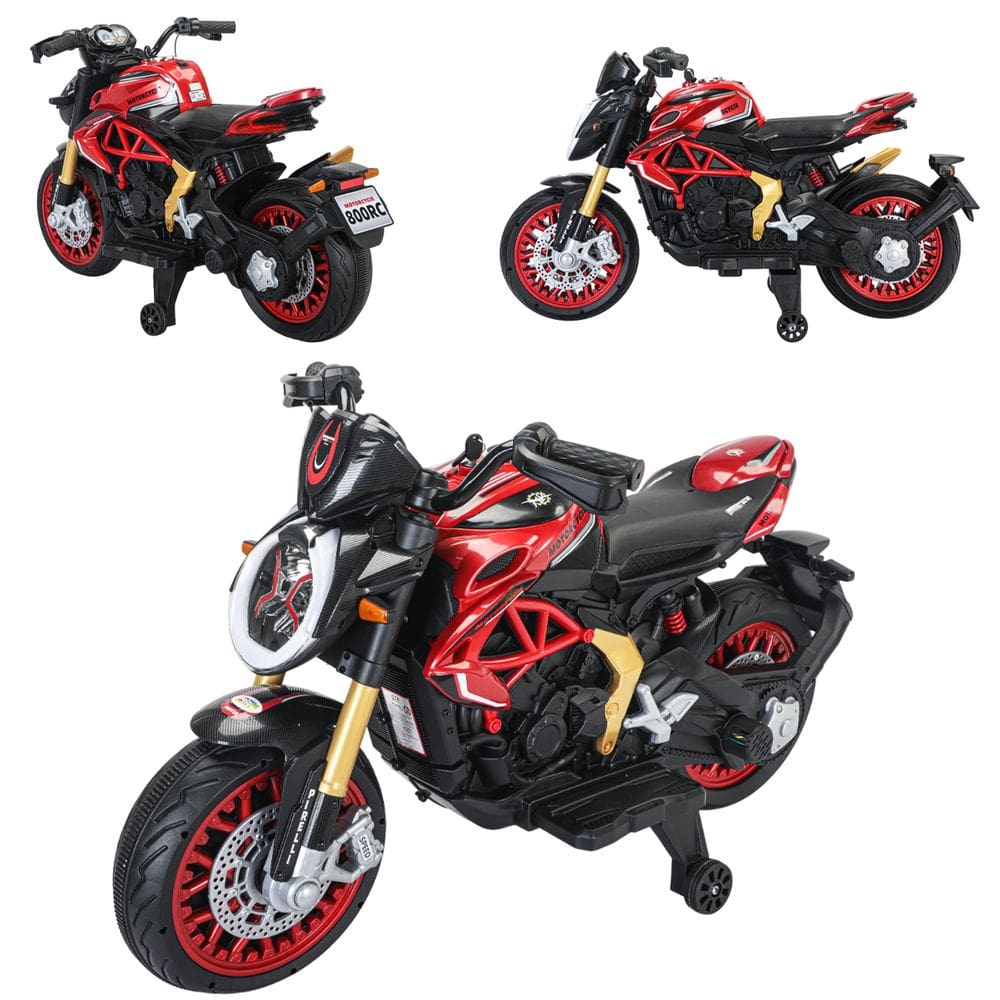 Mini Moto Elétrica Infantil Racer 12V Baby Style Vermelha Bateria Recarregável Brinquedo Seguro Divertido e Potente para Crianças