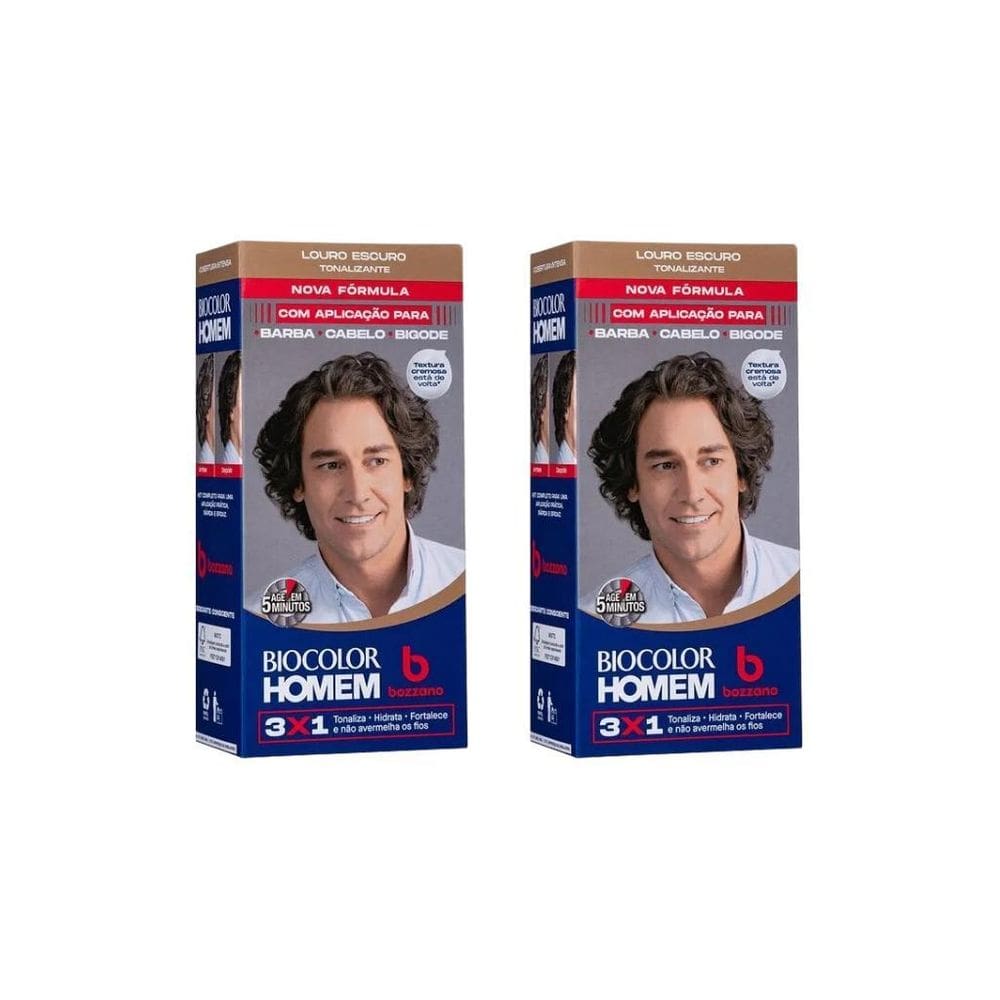Coloraçao Biocolor Homem Bozzano Louro Escuro-Kit C/2Un