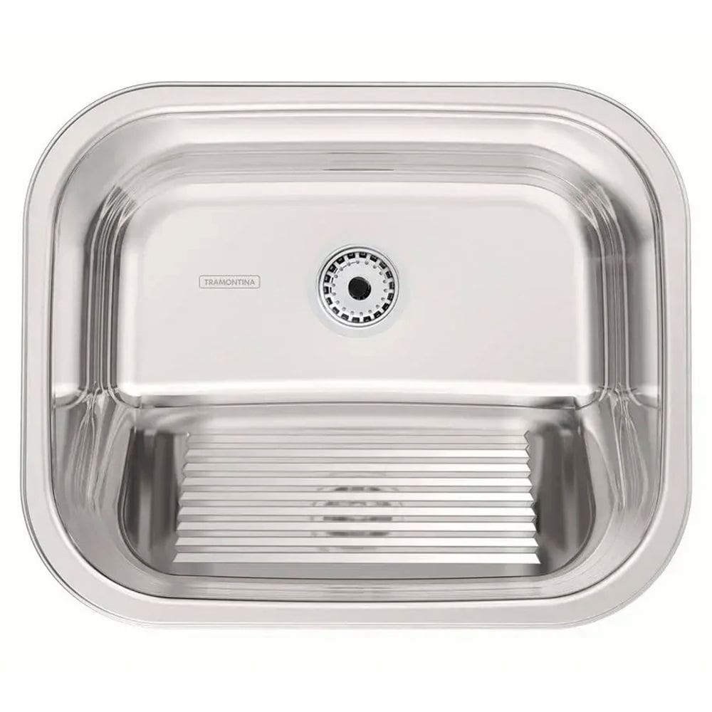 Tanque de Encaixe Tramontina em Aço Inox AISI 304 Polido 34 Litros Hera 50x40 cm 94400/407