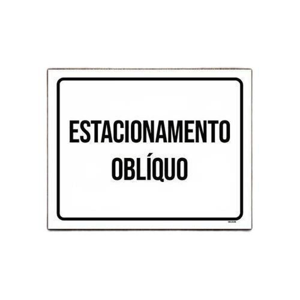 Kit 3 Placa Sinalização - Estacionamento Oblíquo