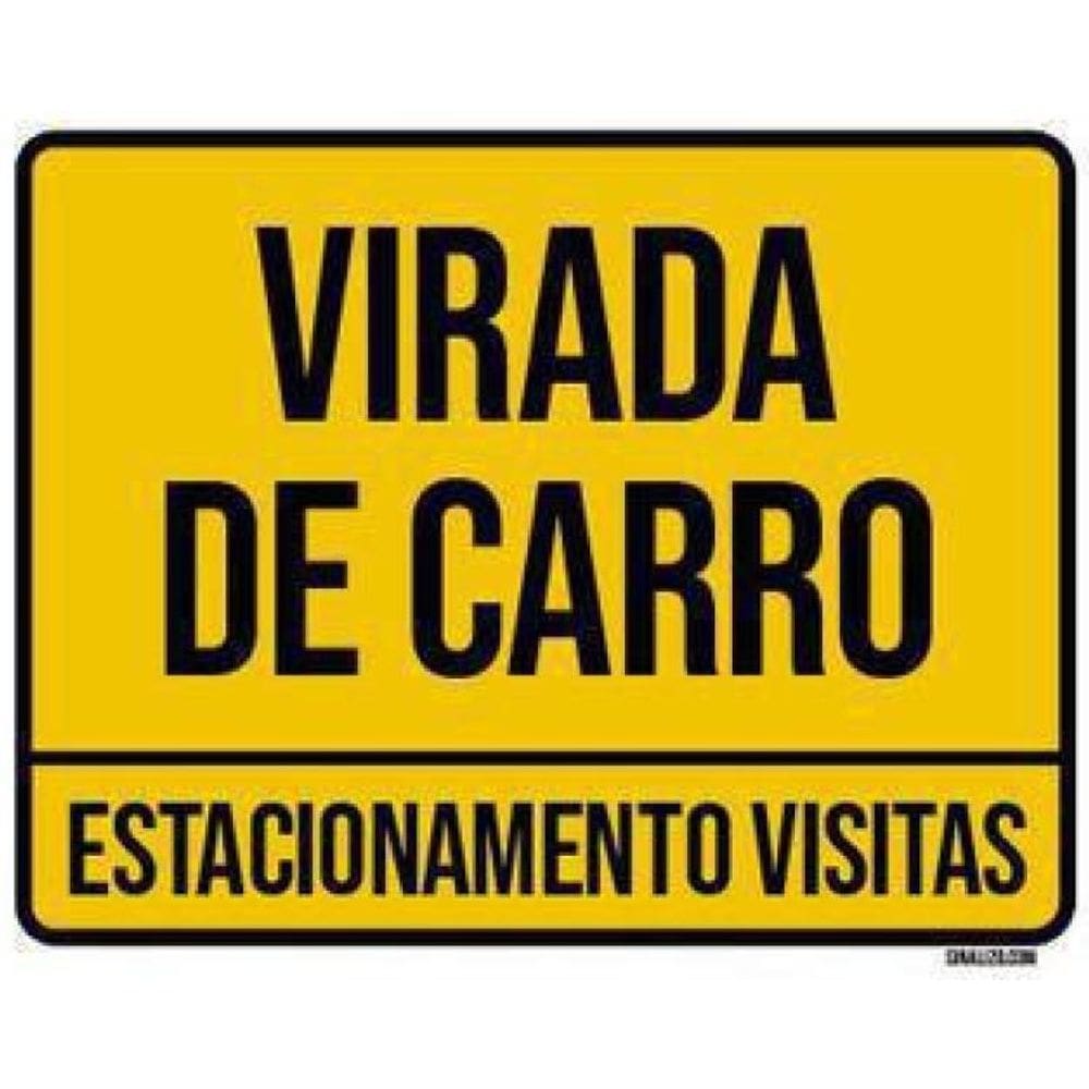 Kit 5 Placas Sinalização Ambiente Virada De Carro