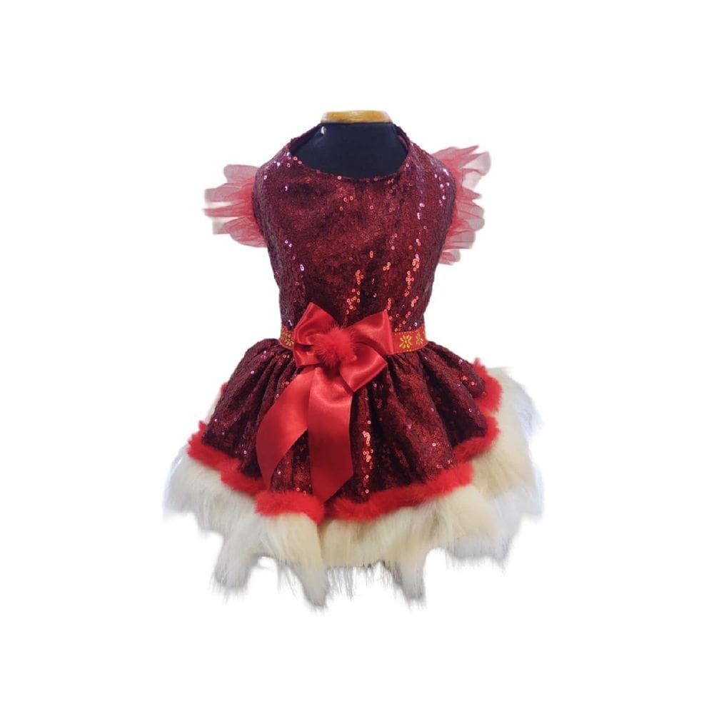 Vestido Festivo Pet Natalino Paete Para Cães Tam 8