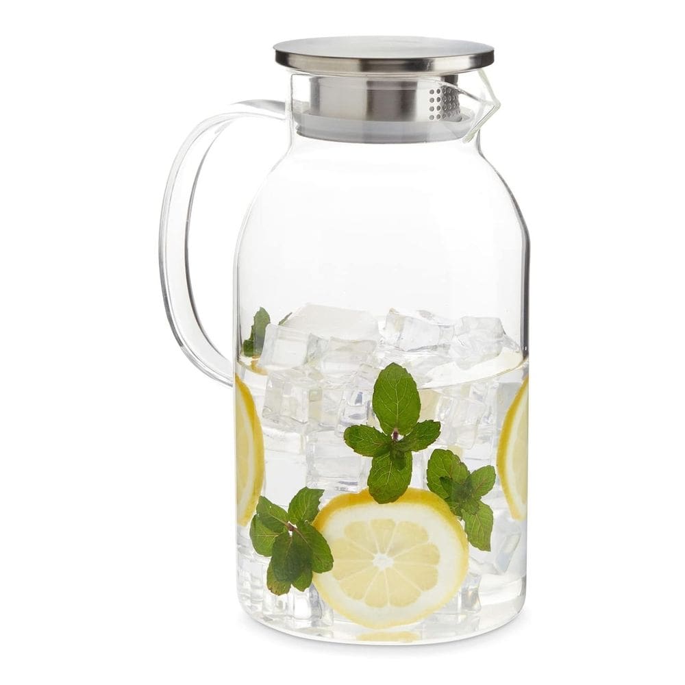 Jarra De Vidro Com Tampa De Inox 1,8 Litros