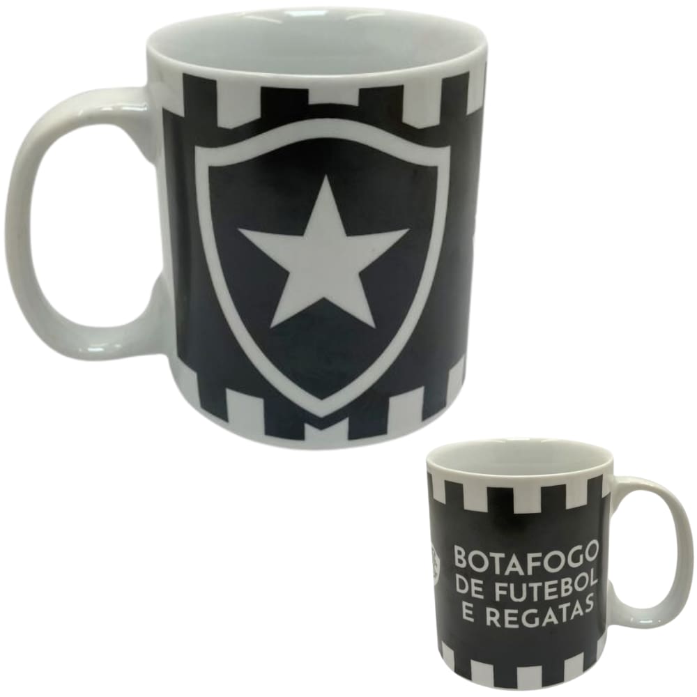 Caneca Botafogo Porcelana Branca 320ml Oficial Estrela Solitária