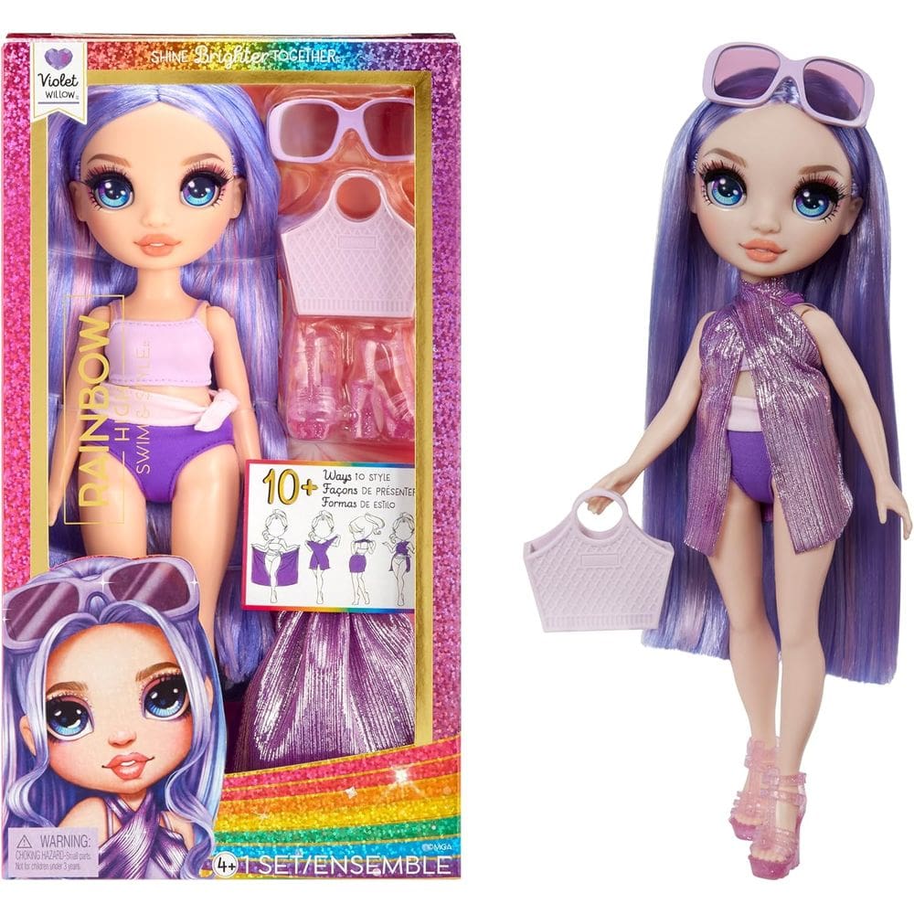 Boneca Rainbow High Swim & Style Violet 27cm