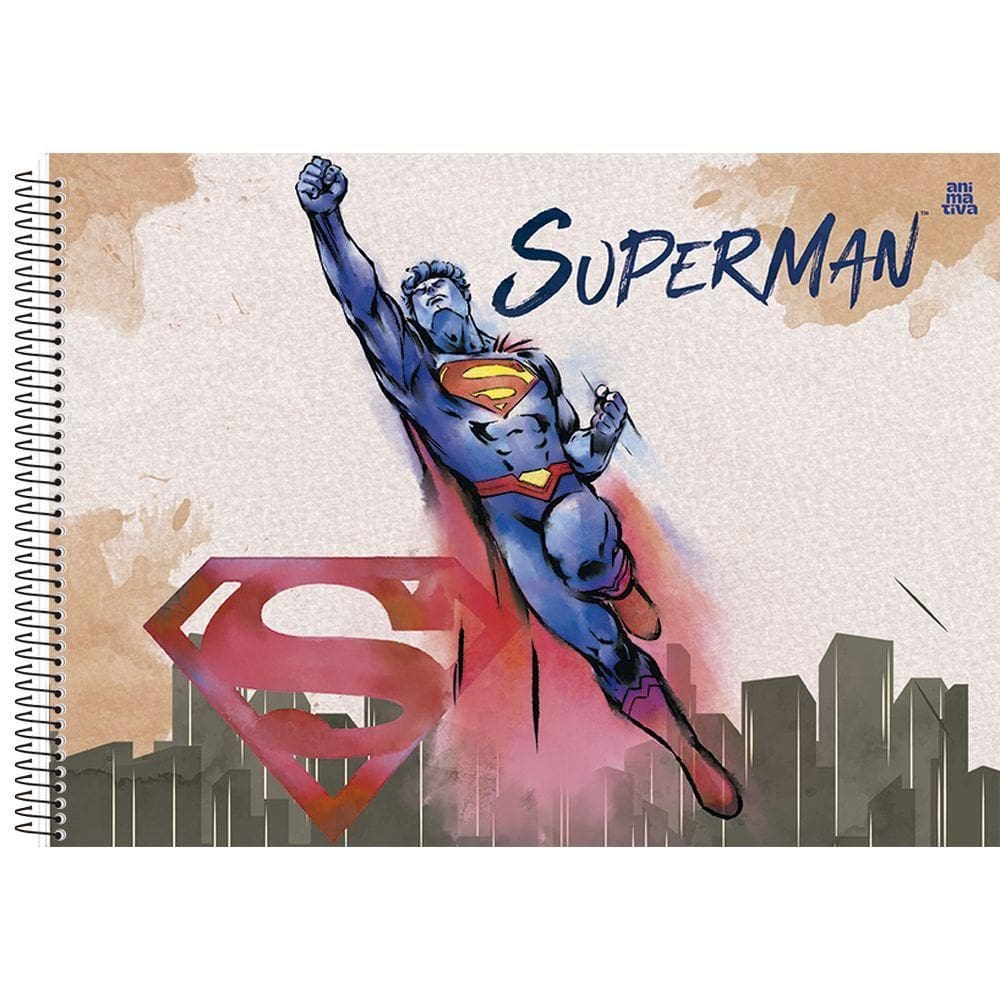 Caderno Cartografia Espiral 60Fls SuperMan Capa4 - Animativa