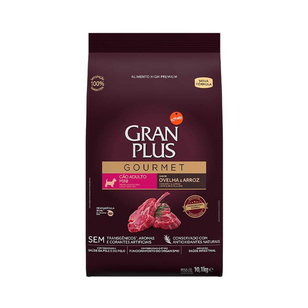 Ração Gran Plus Gourmet Cães Adultos Mini Ovelha e Arroz 10,1kg