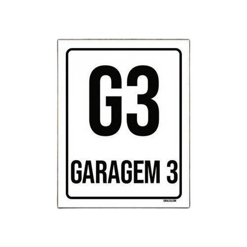 Kit 10 Placas Sinalização Ambiente Indicativo G3 Garagem 3