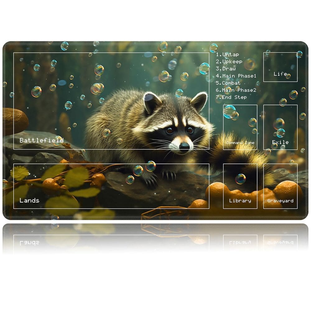 Jogo de Cartas Playmat BVDIKMI Magic Forest Raccoon 60x35cm