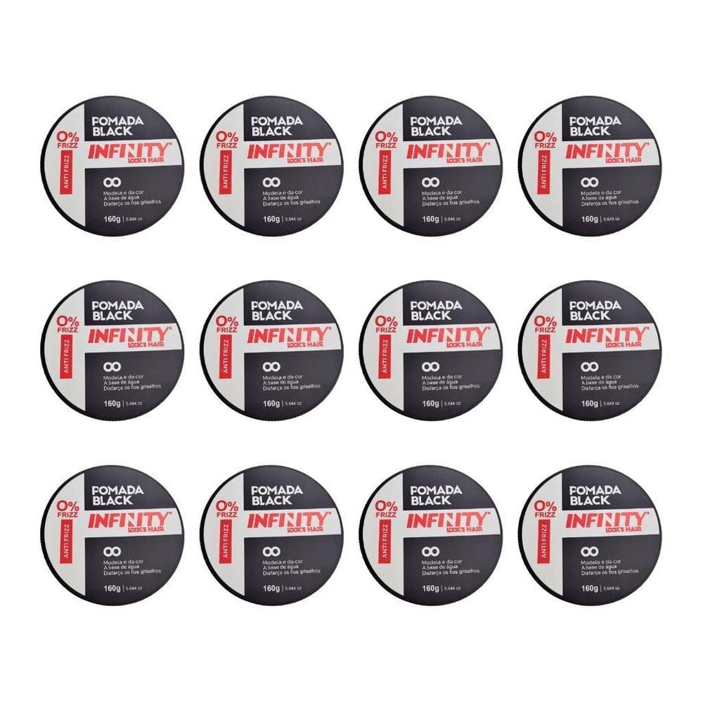 Pomada Capilar Infinity Black 160G - Kit Com 12Un