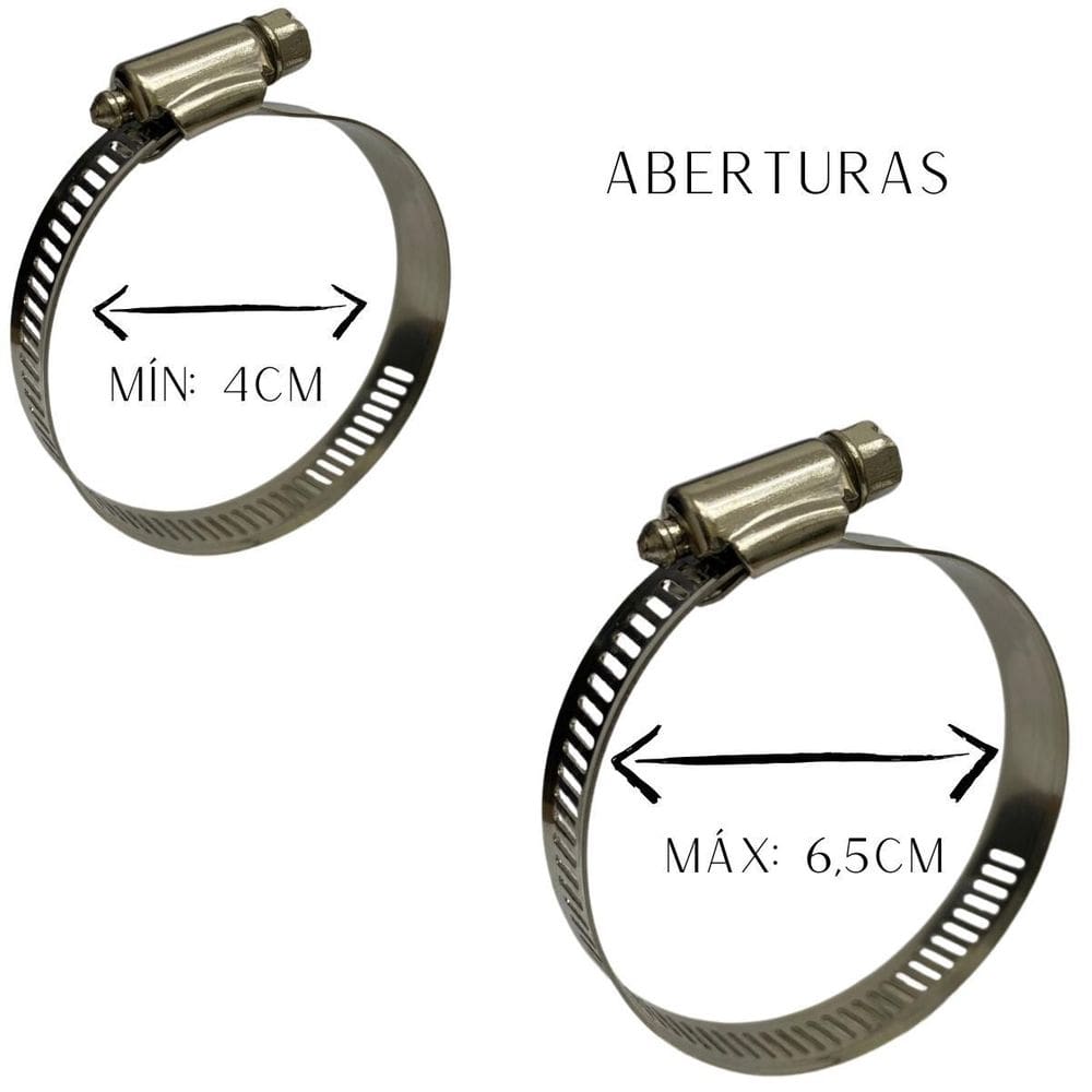 Kit 2 Un Abraçadeira Regulagem 40Mm Até 65Mm Rosca 4 À 6,5