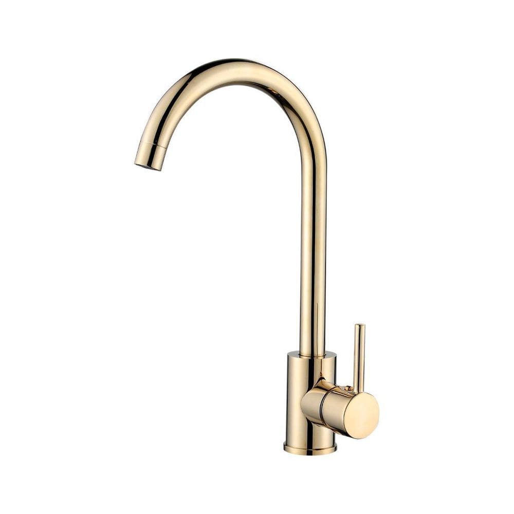 Torneira Misturador Monocomando Para Cozinha Bancada Dourado