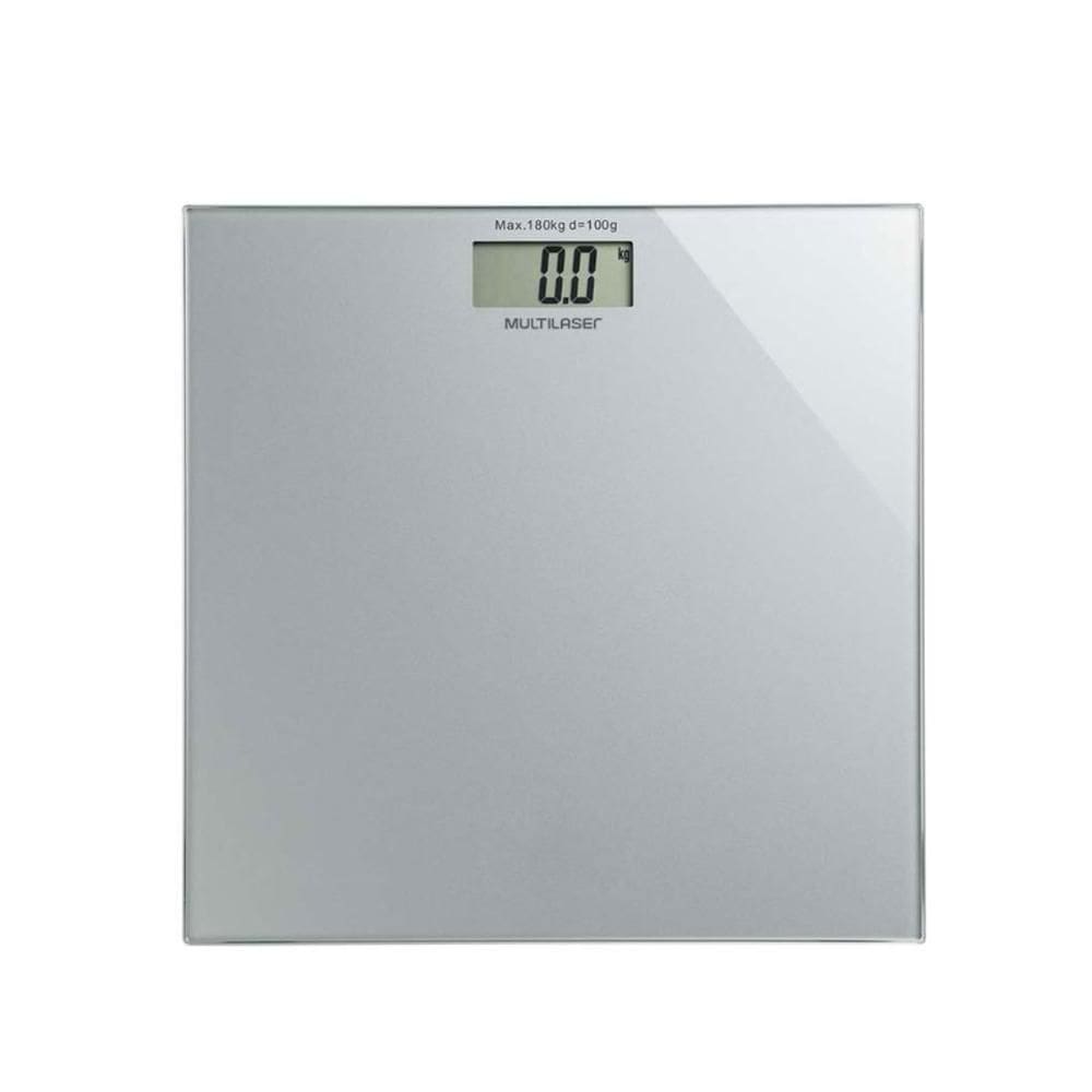 Balança Digital DigiHealth - Tela LCD - Até 180Kg - Bateria CR2032 - Cinza - Multilaser HC021N