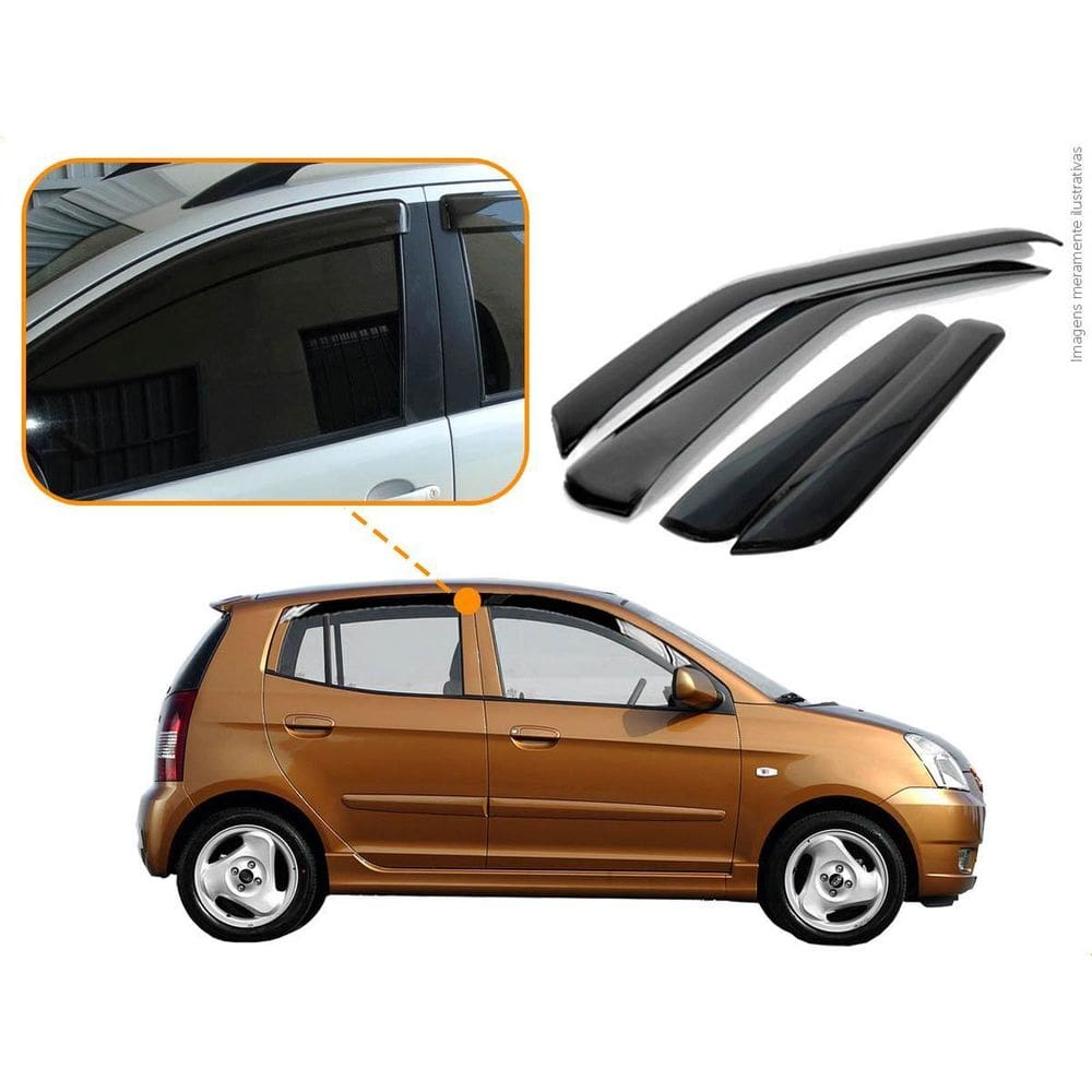 Calha De Chuva Ecoflex Kia Picanto 2009 4P