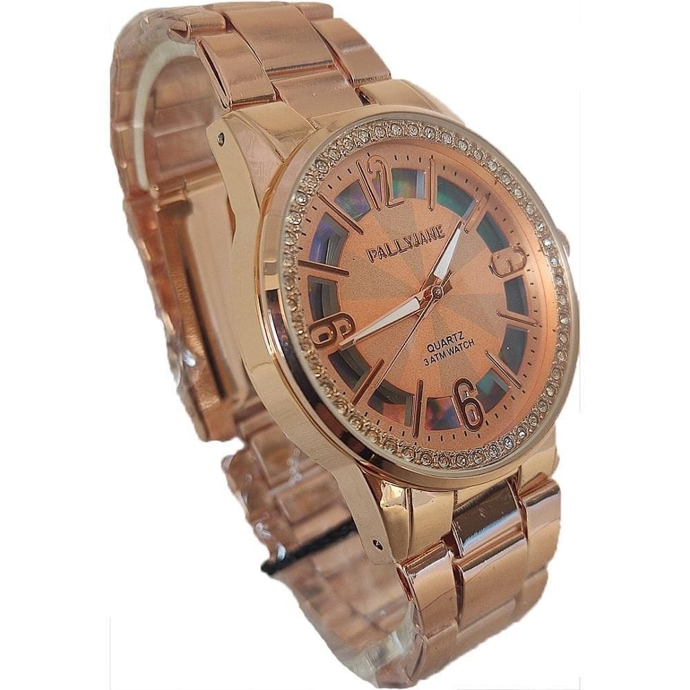 Relogio Brilhante Tiktok Leve Moderno Rosê Aço Inoxidável