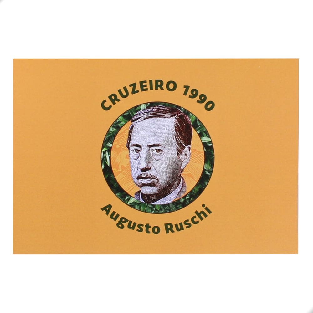 Folder Encarte para Cédula de 500 Cruzeiros 1990 Augusto Ruschi