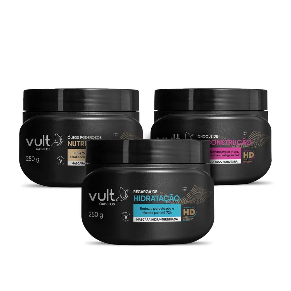 Kit Vult Cabelos Cronograma Capilar (3 Produtos)