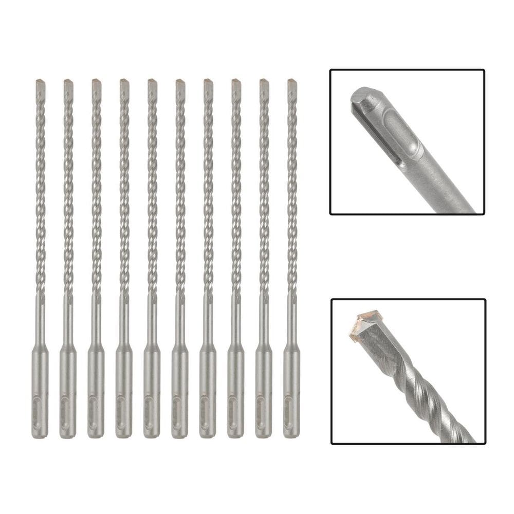 Jogo 10 Brocas Sds Plus 8X310 Mm Aço Carbono Tungstênio