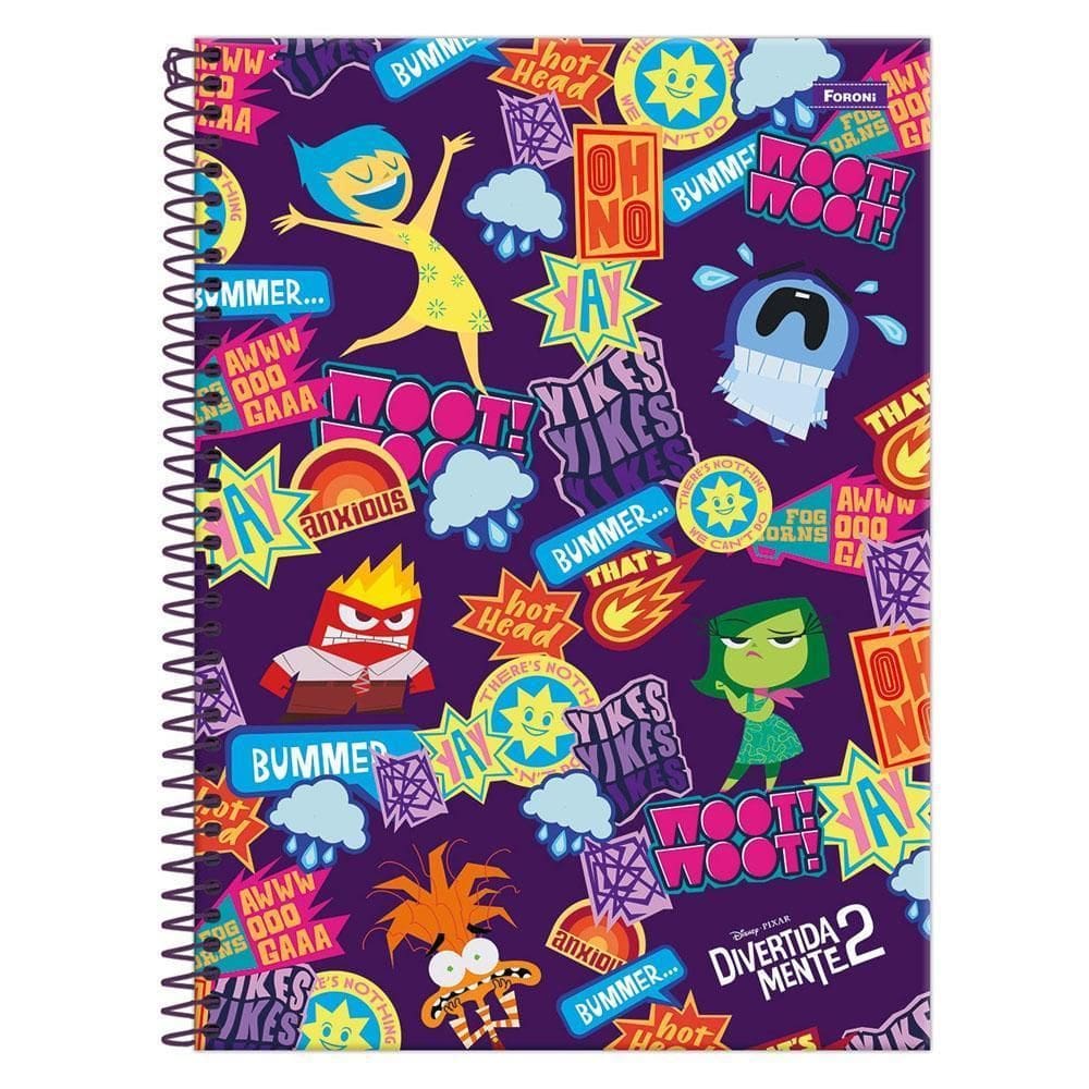 Caderno Univ 1 Matéria 80Fls Divertidamente 2 Roxo Foroni