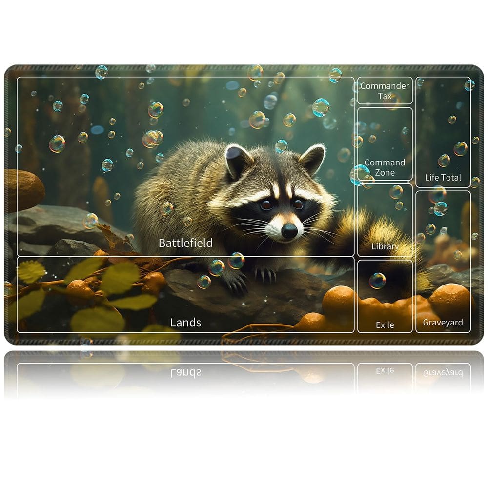 Jogo de Cartas Playmat BVDIKMI Magic Forest Raccoon 60x35cm