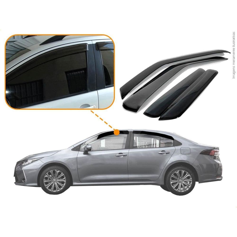 Calha De Chuva Ecoflex Toyota Corolla 4 Portas
