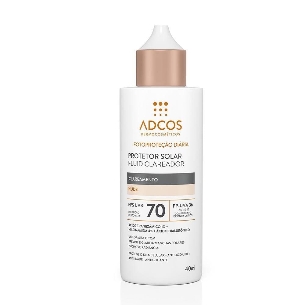 Fluid Clareador Adcos Fps70 Protetor Solar Cor Nude 40Ml
