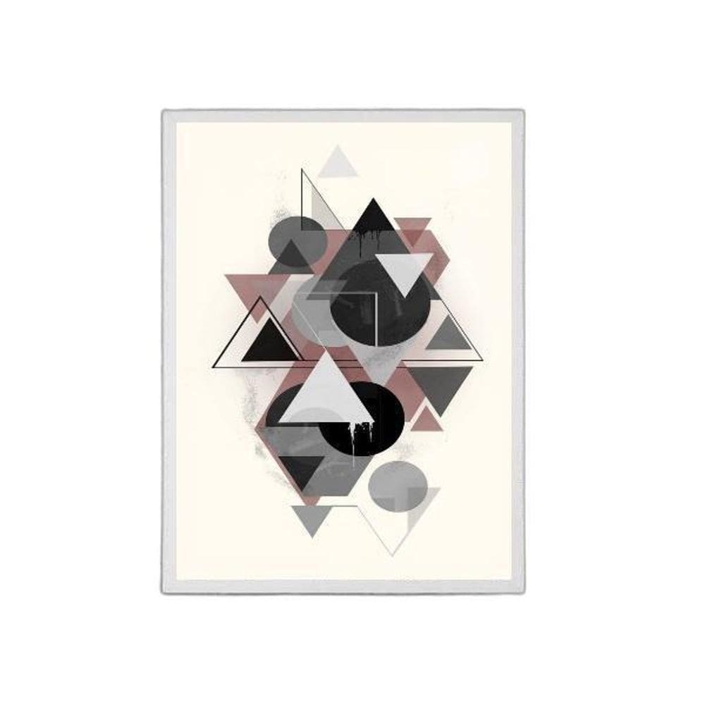 Quadro Geométrico Triângulos E Bolas 24X18Cm - Com Vidro